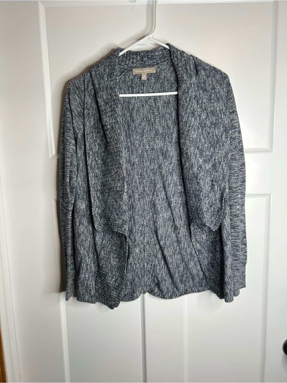 Banana Republic Women’s S Open Front Cardigan Shawl Collar Gray 4610